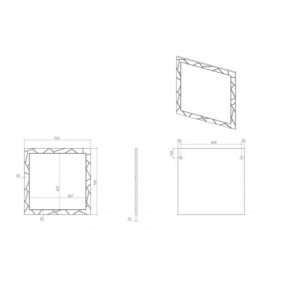 Дзеркало Аура 70 біле (04032)
