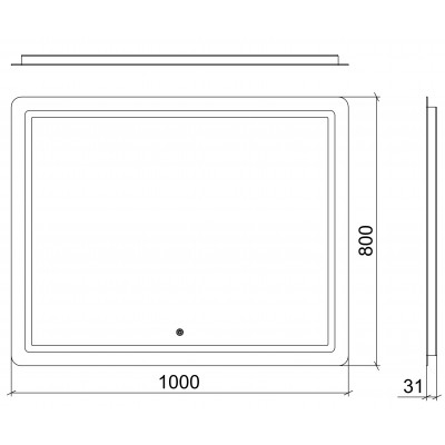 LED дзеркало 100*80 сенсор (01094) LED дзеркало 100*80 сенсор (01094)