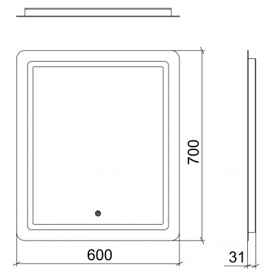 LED дзеркало 60*70, сенсор (01087)