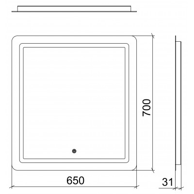 LED дзеркало 65*70 фацет (01088) LED дзеркало 65*70 фацет (01088)