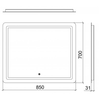 LED дзеркало 85*70 фацет (01092) LED дзеркало 85*70 фацет (01092)
