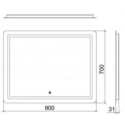 LED дзеркало 90*70 сенсор (01093) LED дзеркало 90*70 сенсор (01093)