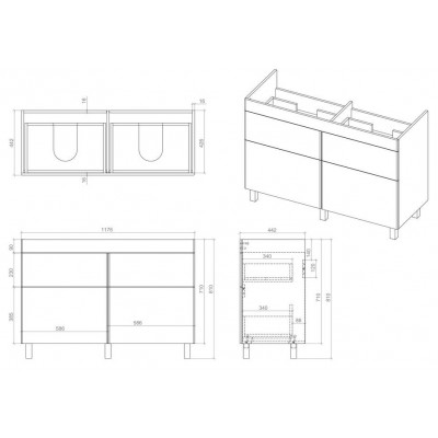 Тумба Монако Т-8 з умивальником Oliver 120 біла (02004)