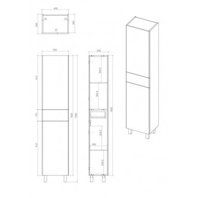 Пенал Монако 40 чорний правий (02024) Пенал Монако 40 чорний правий (02024)
