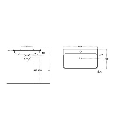 Тумба Монако Т-8 з умивальником Олівер 80 чорна (02012) Тумба Монако Т-8 з умивальником Олівер 80 чорна (02012)