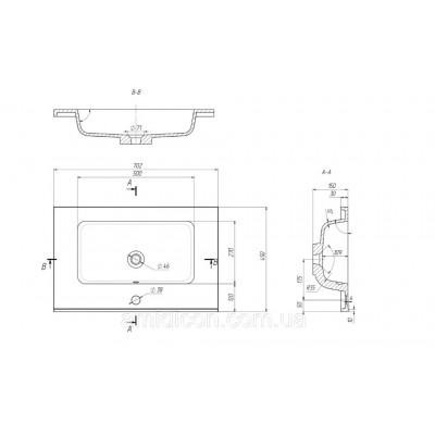 Тумба Аура Т-1 з умивальником Родео 70 графіт (04044)