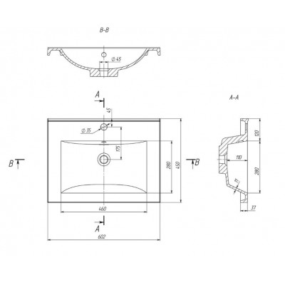 Тумба Аура Т-1 з умивальником Космополіт 60 біла підвісна (04019)