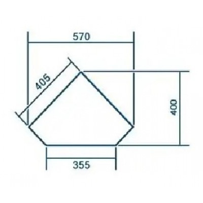 Шафа навісна дзеркальна кутова Мальта права (08121)