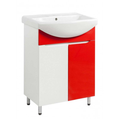 Тумба Мальта Т-1 з умивальником Церсанія 60 червона (08023)