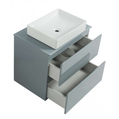 Тумба Вельма Т-8 зі скляною стільницею 70 см сіра + чаша Грейс (01012) Тумба Вельма Т-8 зі скляною стільницею 70 см сіра + чаша Грейс (01012)