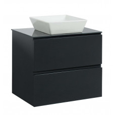 Тумба Вельма Т-8 зі скляною стільницею 60 см графіт + чаша Адель (01010)