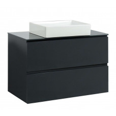 Тумба Вельма Т-8 зі скляною стільницею 80 см графіт + чаша Грейс (01034)