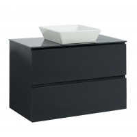 Тумба Вельма Т-8 зі скляною стільницею 80 см графіт + чаша Адель (01036)