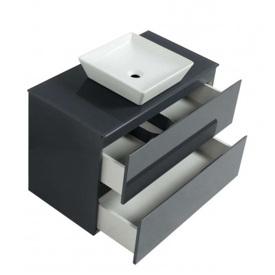 Тумба Вельма Т-8 зі скляною стільницею 90 см графіт + чаша Адель (01051) Тумба Вельма Т-8 зі скляною стільницею 90 см графіт + чаша Адель (01051)