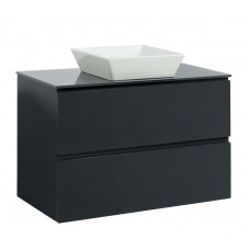 Тумба Вельма Т-8 зі скляною стільницею 90 см графіт + чаша Адель (01051)