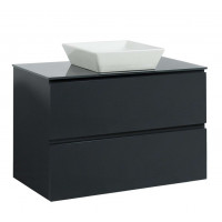 Тумба Вельма Т-8 зі скляною стільницею 100 см графіт + чаша Адель (01066)