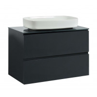 Тумба Вельма Т-8 зі скляною стільницею 100 см графіт + чаша Макс (01068)