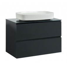 Тумба Вельма Т-8 зі скляною стільницею 100 см графіт + чаша Макс (01068)