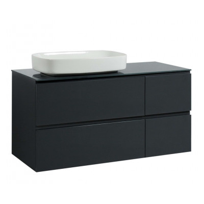 Тумба Вельма Т-8 зі скляною стільницею 120 см графіт + чаша Макс (01083)