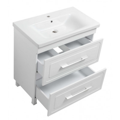 Тумба Атлас Т-8 з умивальником Еліз 80 з дотягом біла (07002) Тумба Атлас Т-8 з умивальником Еліз 80 з дотягом біла (07002)