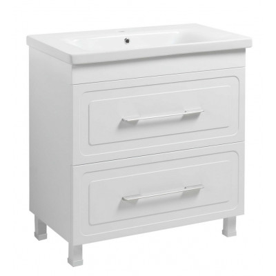 Тумба Атлас Т-8 з умивальником Еліз 80 з дотягом біла (07002)