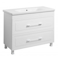 Тумба Атлас Т-8 з умивальником Еліз 100 з дотягом біла (07003)