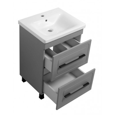 Тумба Атлас Т-8 з умивальником Еліз 65 з дотягом сіра (07005) Тумба Атлас Т-8 з умивальником Еліз 65 з дотягом сіра (07005)