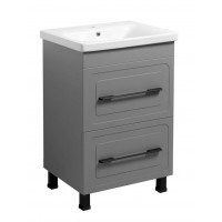 Тумба Атлас Т-8 з умивальником Еліз 55 з дотягом сіра (07004)