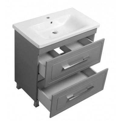 Тумба Атлас Т-8 з умивальником Еліз 80 з дотягом сіра (07006)