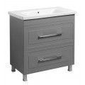Тумба Атлас Т-8 з умивальником Еліз 80 з дотягом сіра (07006)