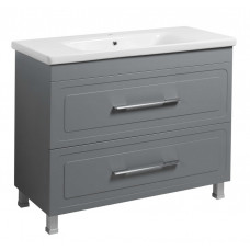 Тумба Атлас Т-8 з умивальником Еліз 100 з дотягом сіра (07007)