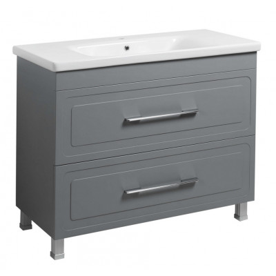 Тумба Атлас Т-8 з умивальником Еліз 100 з дотягом сіра (07007)