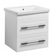 Тумба Атлас Т-8 з умивальником Еліз 55 з дотягом підвісна біла (07008)