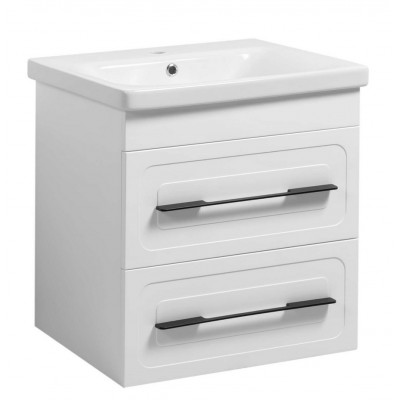 Тумба Атлас Т-8 з умивальником Еліз 55 з дотягом підвісна біла (07008)