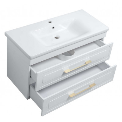 Тумба Атлас Т-8 з умивальником Еліз 100 з дотягом підвісна біла (07011) Тумба Атлас Т-8 з умивальником Еліз 100 з дотягом підвісна біла (07011)