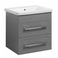Тумба Атлас Т-8 з умивальником Еліз 55 з дотягом підвісна сіра (07012)