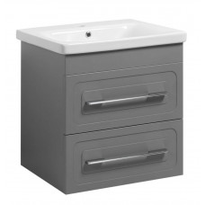 Тумба Атлас Т-8 з умивальником Еліз 55 з дотягом підвісна сіра (07012)