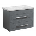 Тумба Атлас Т-8 з умивальником Еліз 80 з дотягом підвісна сіра (07014) Тумба Атлас Т-8 з умивальником Еліз 80 з дотягом підвісна сіра (07014)