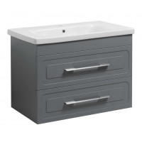 Тумба Атлас Т-8 з умивальником Еліз 80 з дотягом підвісна сіра (07014)