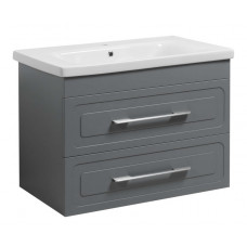Тумба Атлас Т-8 з умивальником Еліз 80 з дотягом підвісна сіра (07014)