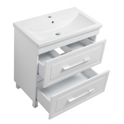 Тумба Атлас Т-8 з умивальником Комо 80 з дотягом біла (07016)