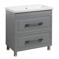 Тумба Атлас Т-8 з умивальником Комо 80 з дотягом сіра (07017)