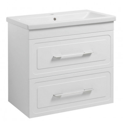 Тумба Атлас Т-8 з умивальником Комо 80 з дотягом підвісна біла (07018)