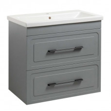 Тумба Атлас Т-8 з умивальником Комо 80 з дотягом підвісна сіра (07019)