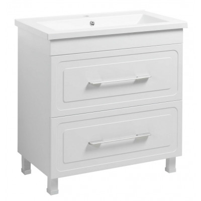 Тумба Атлас Т-8 з умивальником Космополіт 80 з дотягом біла (07020)