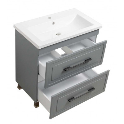 Тумба Атлас Т-8 з умивальником Космополіт 100 з дотягом сіра (07023)
