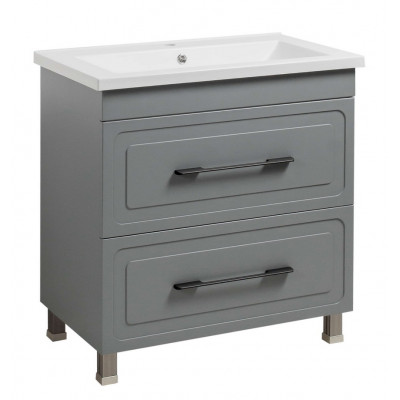 Тумба Атлас Т-8 з умивальником Космополіт 100 з дотягом сіра (07023)
