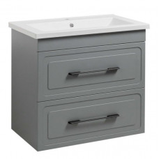 Тумба Атлас Т-8 з умивальником Космополіт 100 з дотягом підвісна сіра (07027)