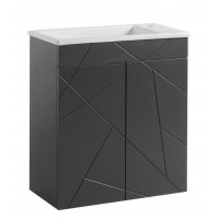 Тумба Аура Т-1 з умивальником Atria 50 графіт підвісна (04001)