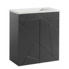 Тумба Аура Т-1 з умивальником Atria 50 графіт підвісна (04001)